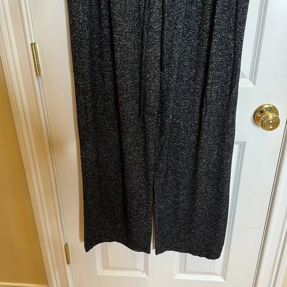 Soft Surroundings Jumpsuit Grey Black Marabella Cowl Neck Drawstring Large